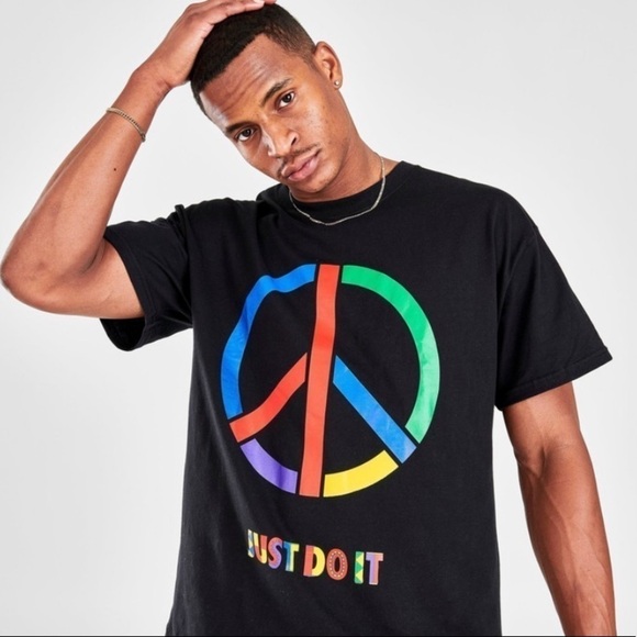 Nike Just Do It Playground DNA Peace Sign Crew Neck T-Shirt Size XL - Picture 6 of 10